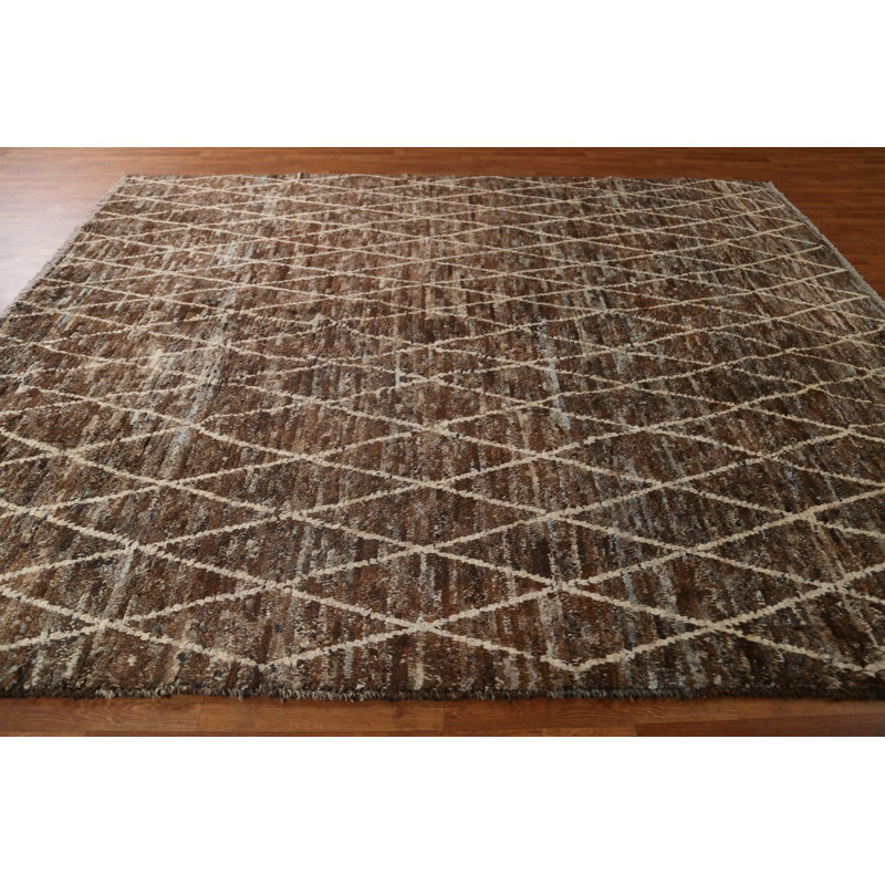 Tapis marocain en laine Trellis fait à la main 8 x 10