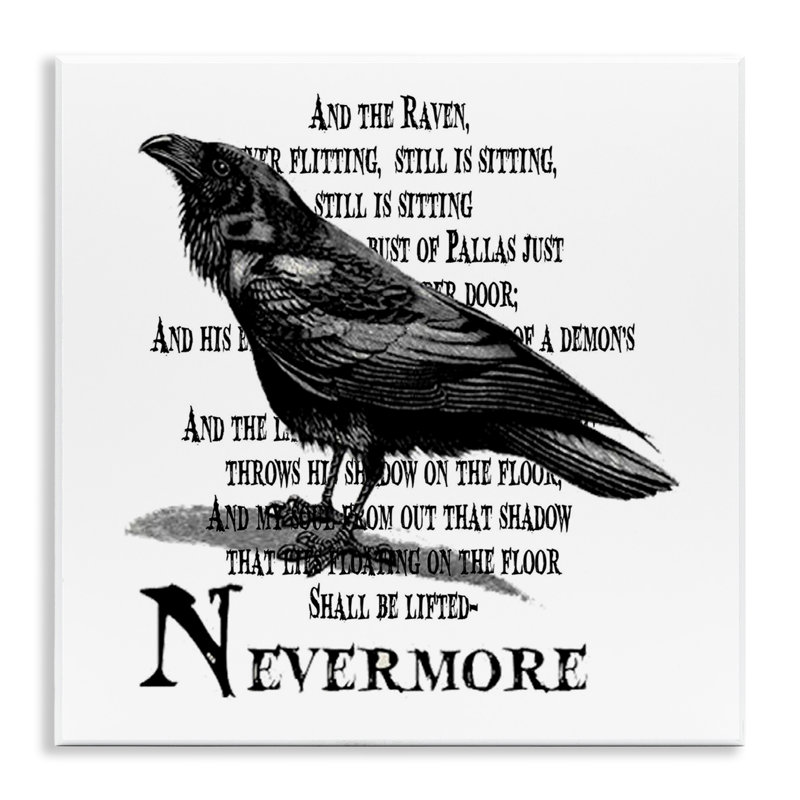 «Black Crow Raven», citation de texte effrayante d'Halloween, estampe numérique encadrée noire