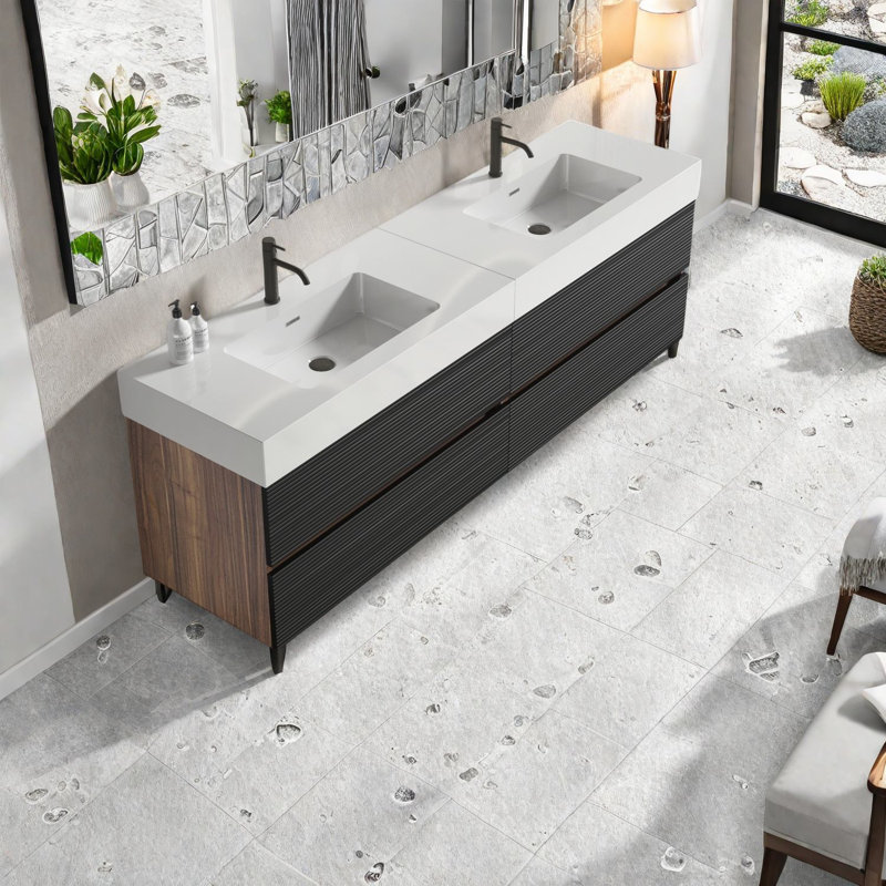 Meuble-lavabo moderne avec rangement 72 po Grace