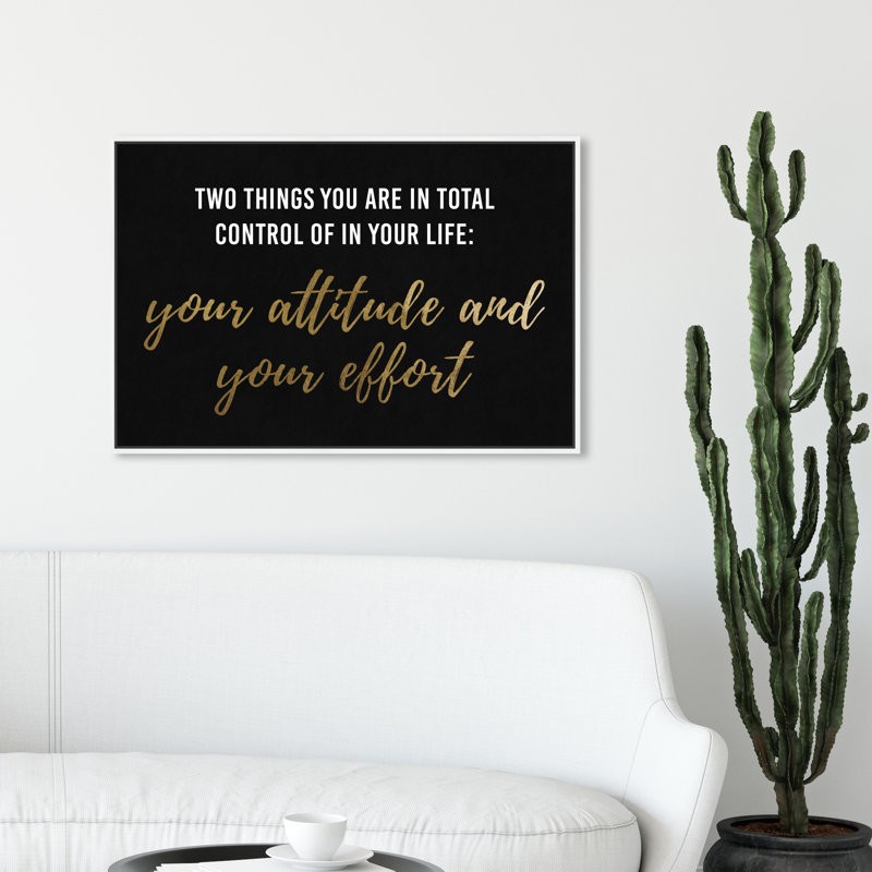 «Attitude and Effort», reproduction d'art sur toile, H 20 po x l 30 po, Toile encadrée, Blanc