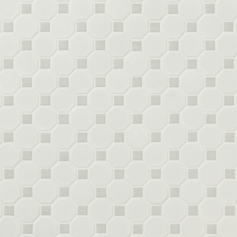 Moonlite Octagon 12 in. x 12 in. Porcelain Mosaic Floor and Wall Tile