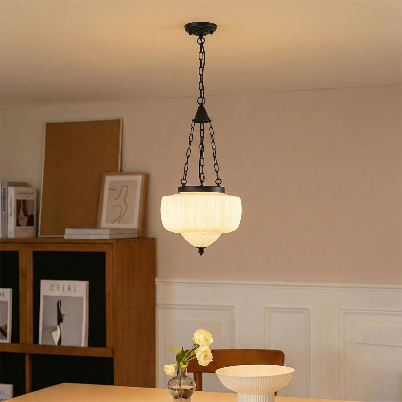 Luminaire suspendu en verre jade à intensité variable 4 lumières