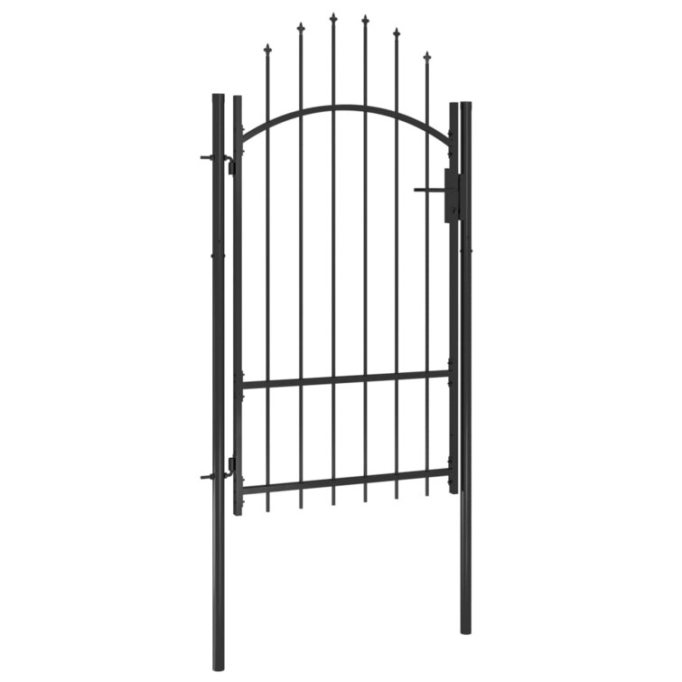 VidaXL Fence Gate Metal Fence Post Garden Gate for Outdoor Patio Lawn Steel