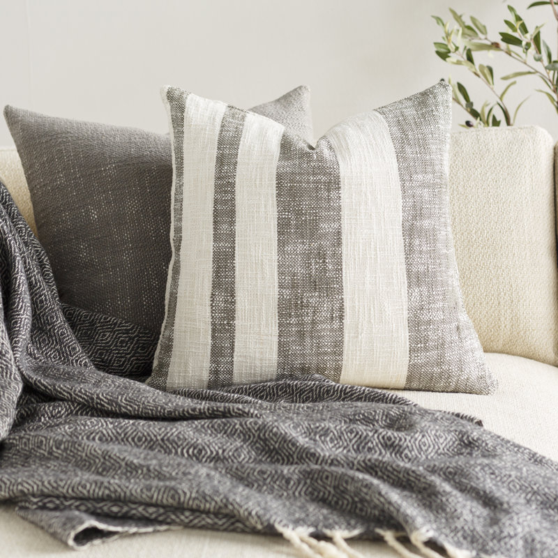Striped Down Throw Pillow, 22" x 22"