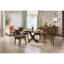2 chaises d'appoint pour salle à manger, style moderne, tissu chocolat noir, bois massif au fini noyer, dossier rembourré, salle à manger confortable de style transitionnel 2 pièces, finition, assise