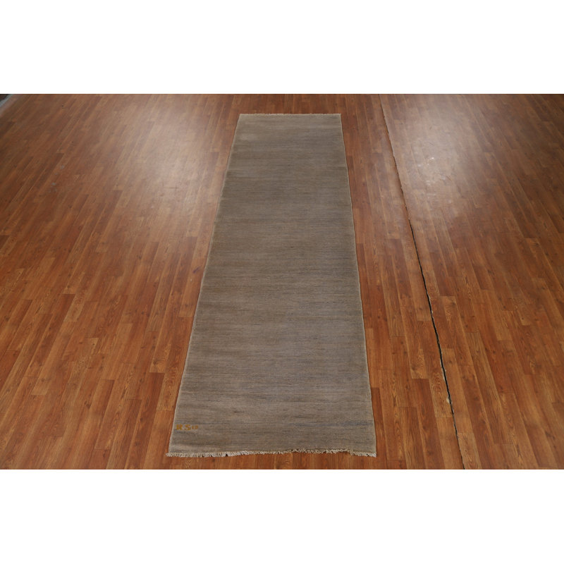 Light Brown Gabbeh Modern Runner Rug 3x10