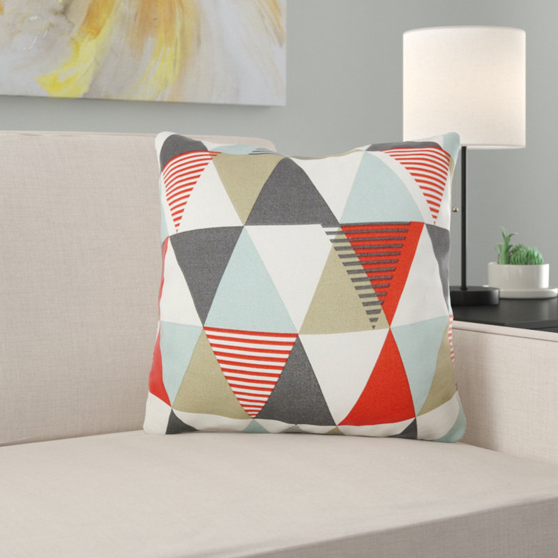 Amelia Geometric Square Cushion, 60 x 60cm, Cushion Cover, Orche Yellow