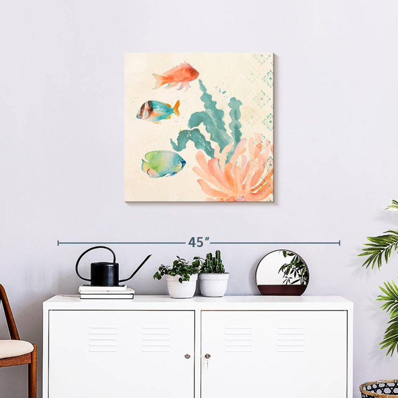 Bramley tropical sarcelle corail Medley I, H 24 po x l 24 po