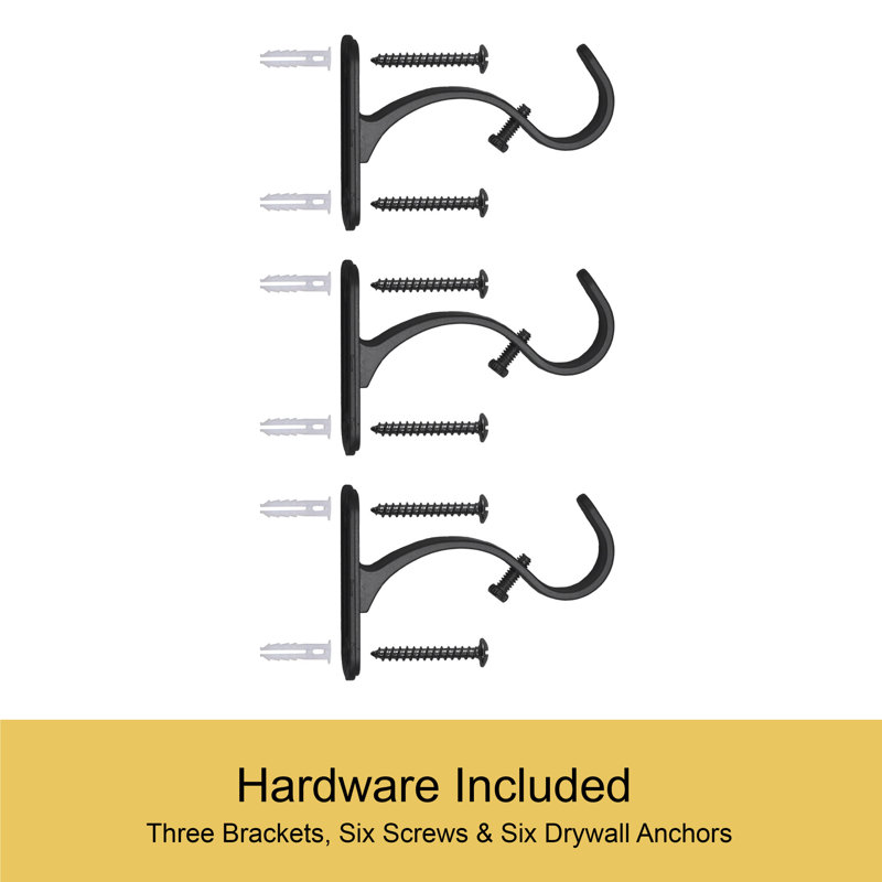Adjustable Black Steel Tension Curtain Rod for Indoor/Outdoor Use