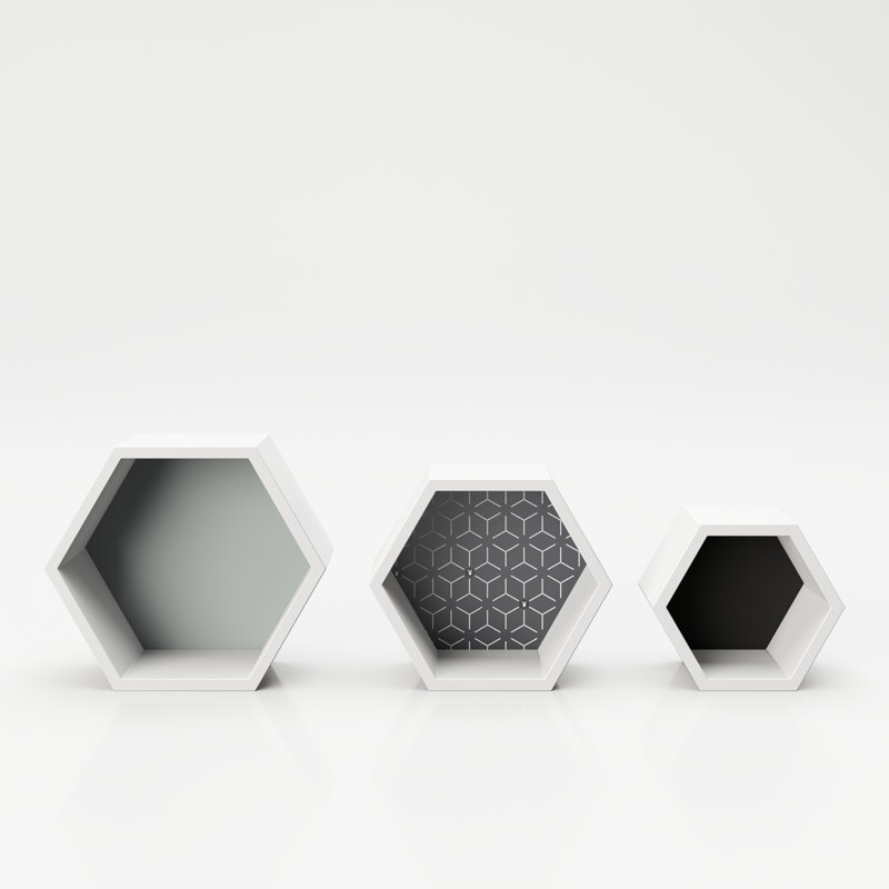 Tailor 3 Piece Hexagon Floating Shelf