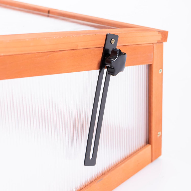 Double-Sided Wooden Cold Frame with Adjustable Twin-Hinged Roof