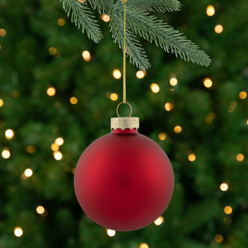 Ornement boule de Noël en verre, Rouge
