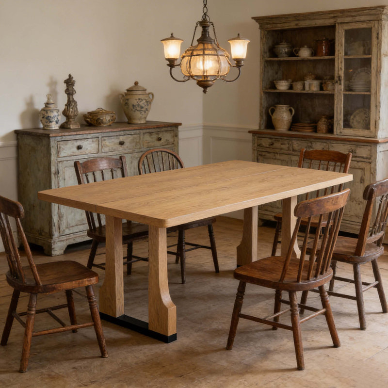 Table de salle à manger rectangulaire 63 po, bois de frêne clair clair et panneau de fibres à densité moyenne avec base noire, 83,33 lb