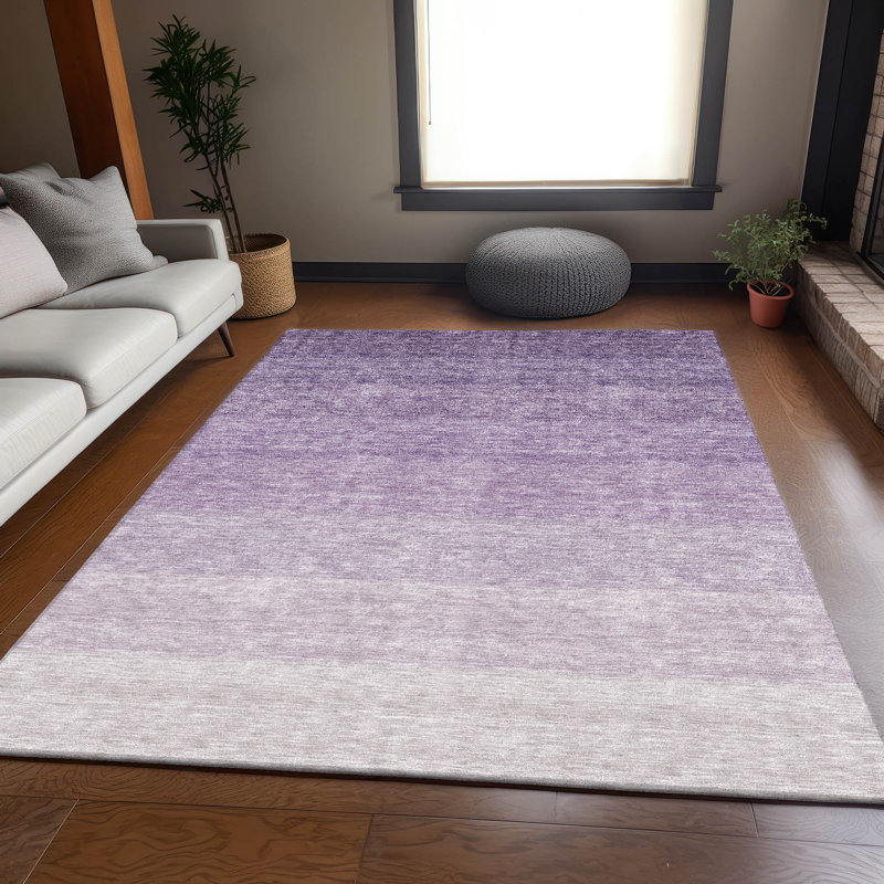 Premium Machine Washable Prisco Purple Rug, Rectangle 9' x 12'