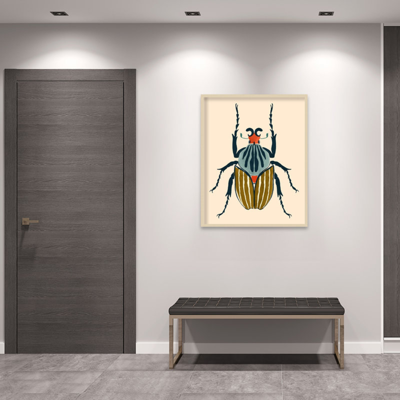 «Farwell Beetle Bug I encadré sur papier» par Farwell, H 41 po x l 33 po x P 1 po, Brun