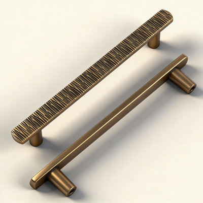 Antique Brass Cabinet Pulls, 5 Inch Hole Center Zinc Alloy Handles For Kitchen Drawers, Cupboards, And Wardrobes, 6-Pack