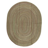 Hand Knotted Wool Area Rug in Green