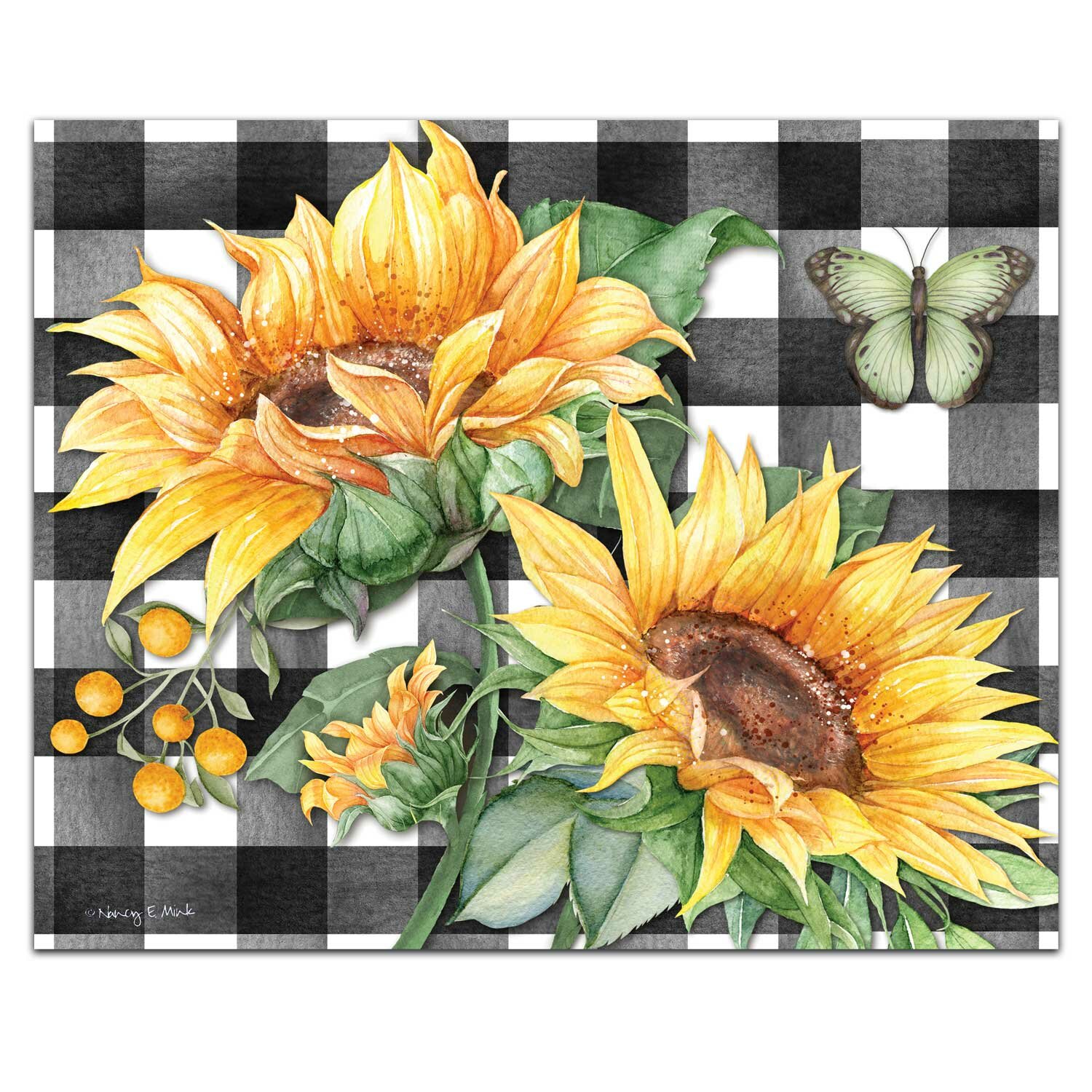 Gift Cutting Board : Sunflower Vintage Bee Flower Floral Yellow Decor  Painting