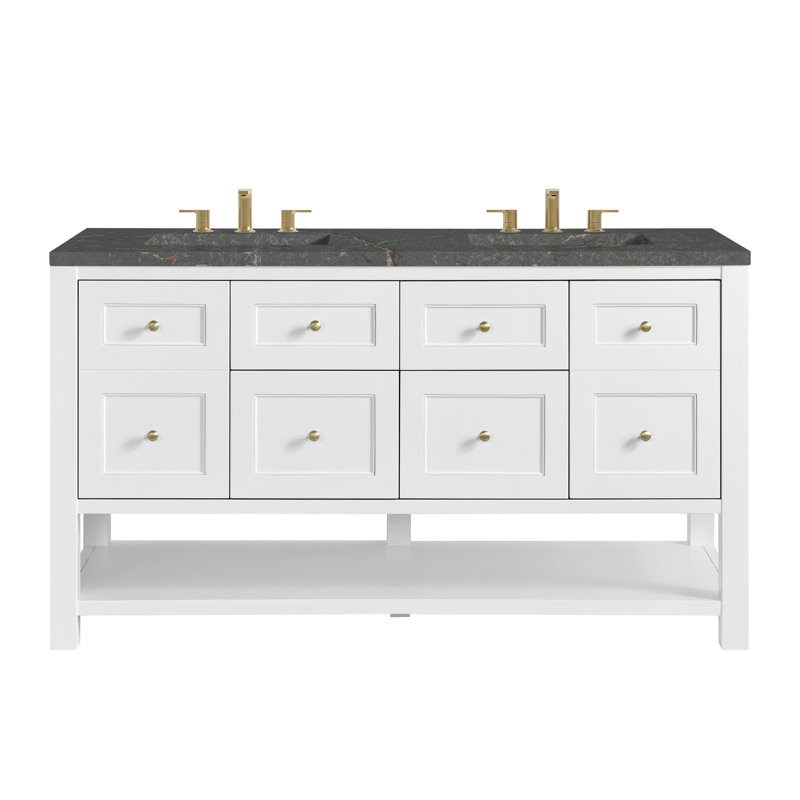 Breckenridge 60'' W Double Vanity, Bright White, Parisien Bleu, Widespread