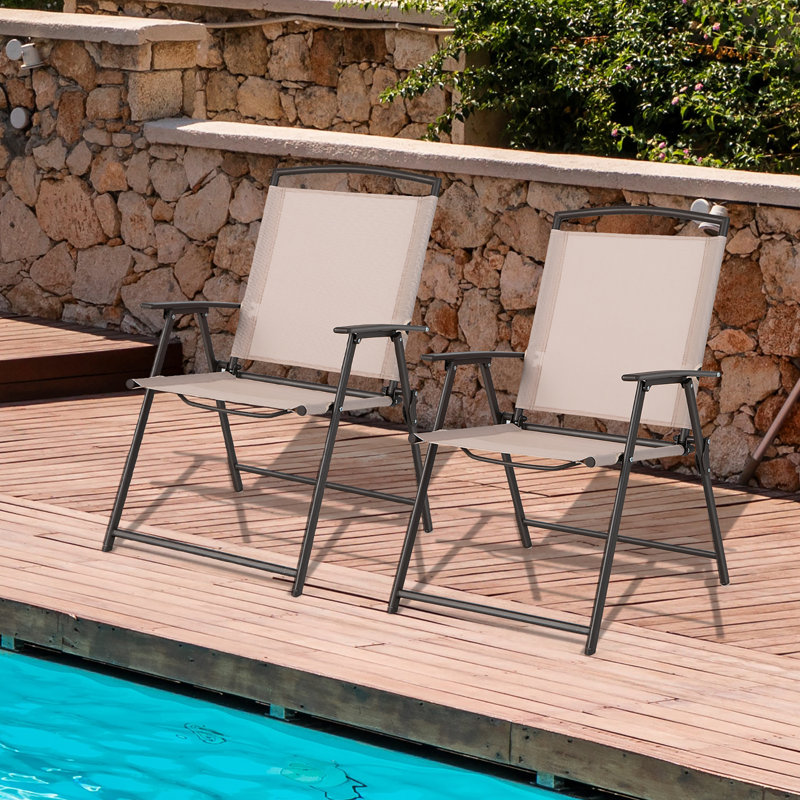 Chaise de patio pliante, Brun