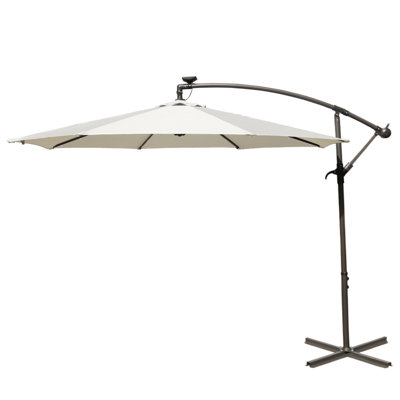 Prater 3m Cream Cantilever Parasol with Lights