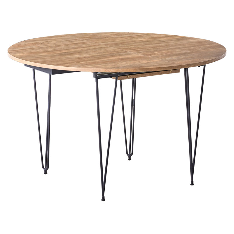 Extendable Round Metal Base Dining Table