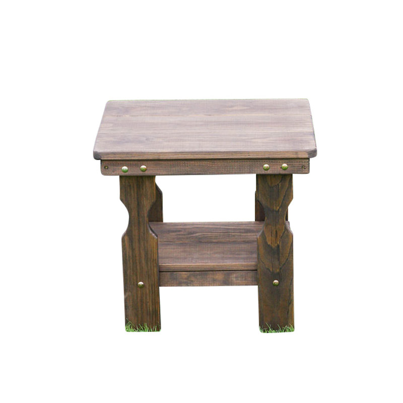 Rectangular Pine Outdoor Side Table , 21'' in. W 16.5'' in. D, Dark Walnut 