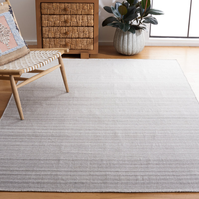 Ivory Geometric Wool 8' x 10' Handwoven Flatweave Area Rug