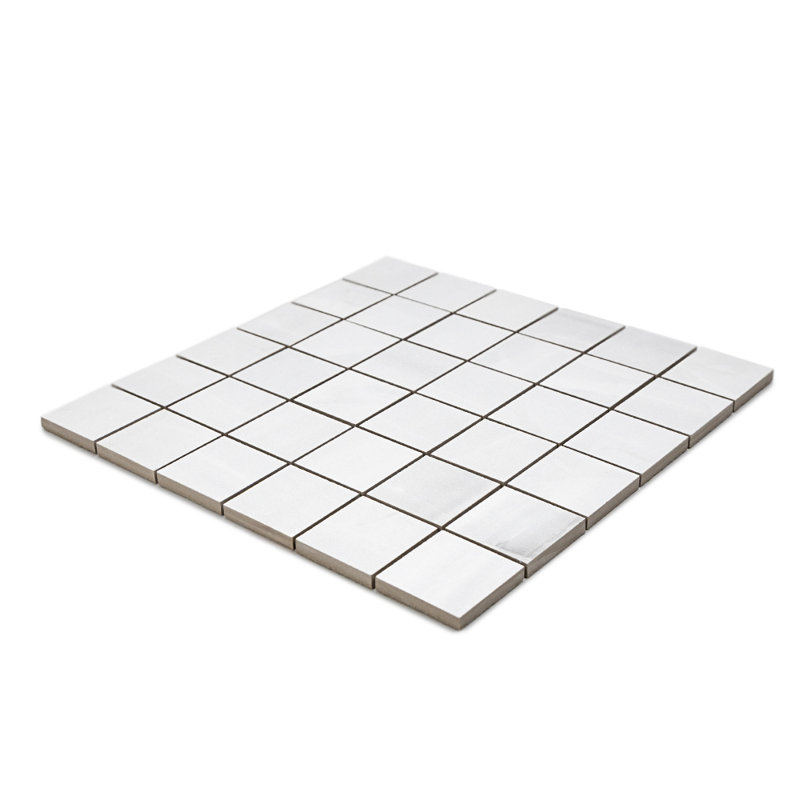 Amsterdam 2" x 2" Matte Porcelain Grid Mosaic Floor and Wall Tile, Perla