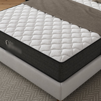 Matelas en gel de refroidissement complet de 12 pouces, pour soulagement et réconfort, faible transfert de mouvement, eau, fonctionne avec une base réglable, fonction gris et blanc, intérieur en mousse à mémoire de forme, mousse et ressorts,