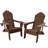 Upgraded Folding All-Weather HDPE Adirondack Chair With Dual Cup Holders, 37.8 In. Extra High Back & Reinforced Seat 2PCS-1167880173