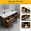 Vivian 72 po L x 20 po P 4 tiroirs Meuble-lavabo autoportant avec évier double et Comptoir en Surface solide blanc