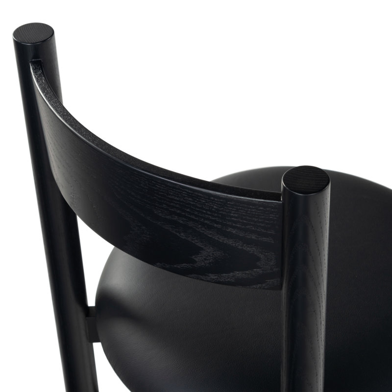 Tayla Leather Counter Stool, Black