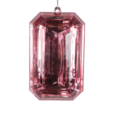 8" Rectangle Jewel Glitter Ornament, includes 2 pieces per bag