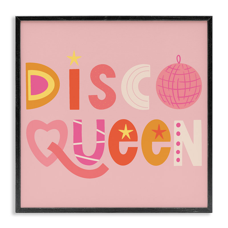 Giclée disco rose pastel, design par Sazerelli Designs, Giclée encadrée noir minuit, H 12 po x l 12 po