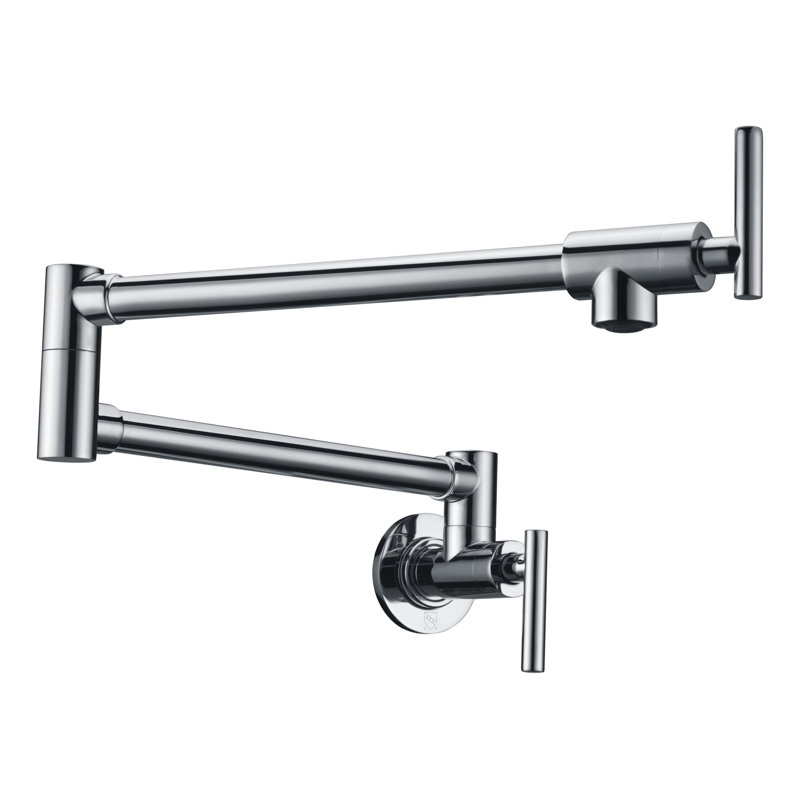 ANZZI Braccia Series 24" Wall Mounted Pot Filler With Accessories, Polished Chrome