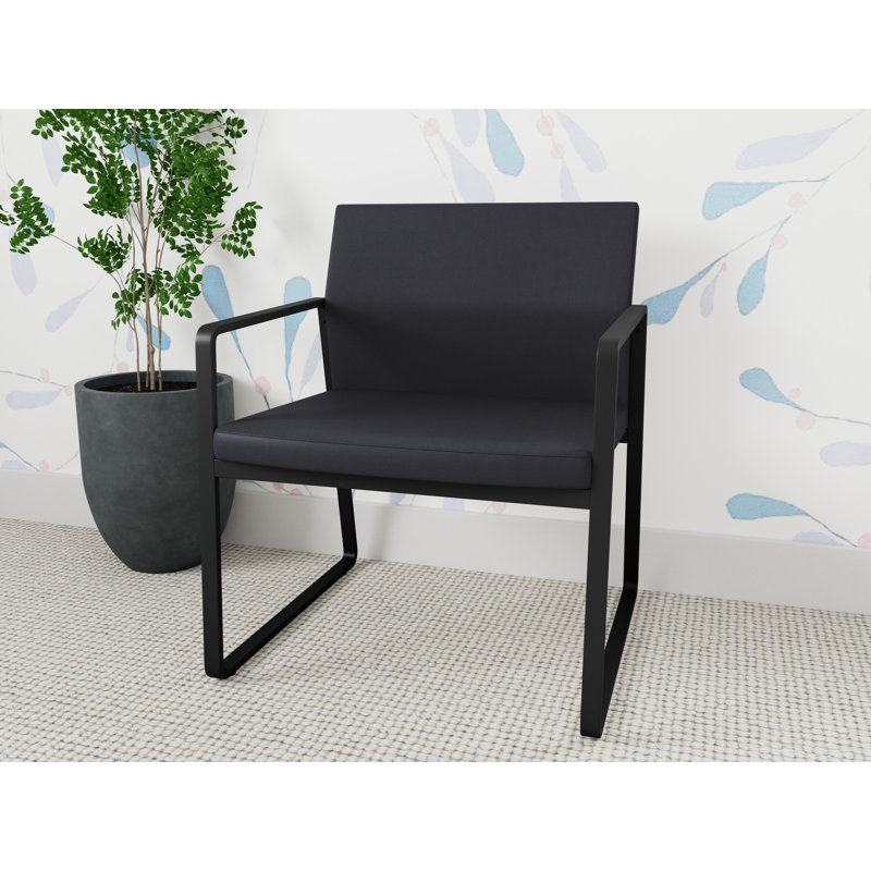 Chaise d'invité surdimensionnée Gansett, Noir, Vinyle noir Patriot Plus