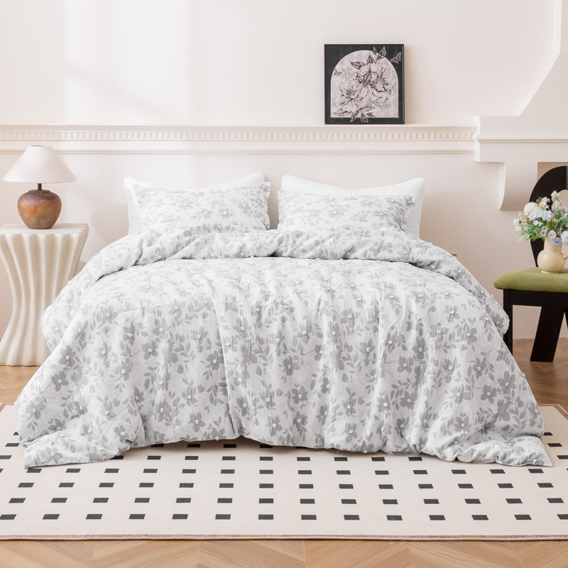 Ensemble 3 pièces d'édredon en jacquard Sleep Zone, Édredon double + 2 taies décoratives standards
