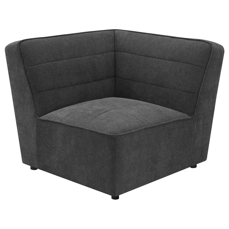 Chaise d'angle rembourrée Erwin, Tissu chocolat noir