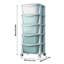 5 Drawers Plastic Storage Drawers Unit with Wheels, Green Gradient Design, Large Capacity Storage Organizer Rolling Cart for Store Baby Clothes, Snacks, Toys