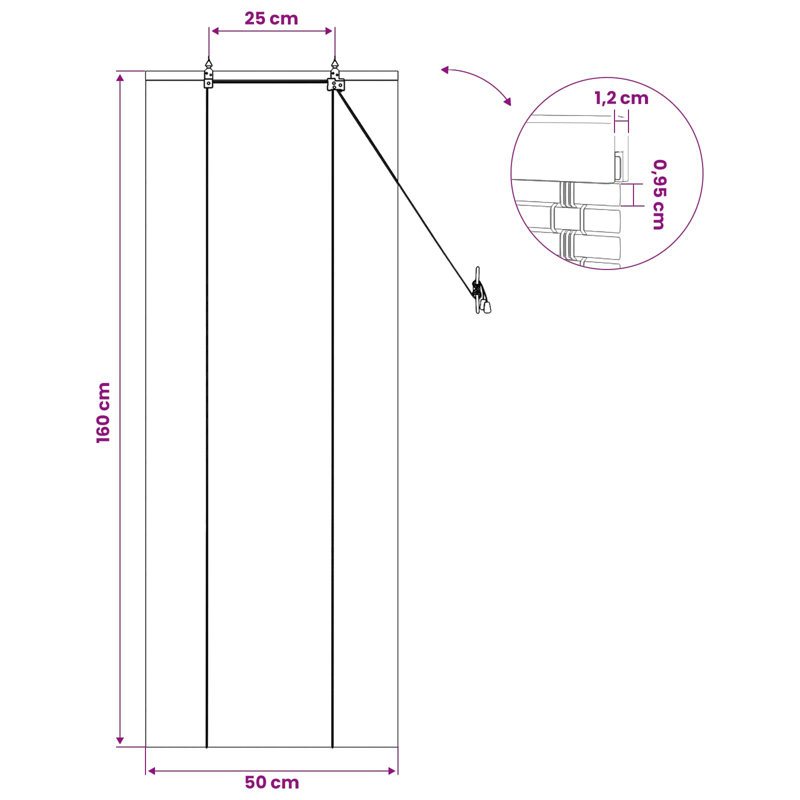 Bamboo Roller shade, 50 cm W x 160 cm L