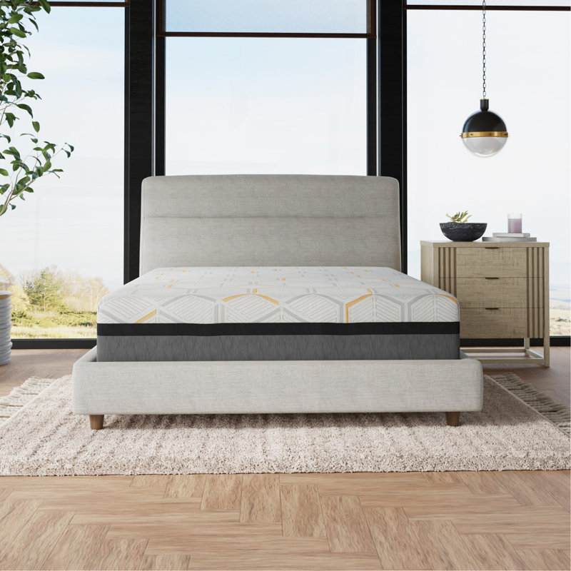 Matelas en mousse viscoélastique gélifiée cuivre avec support de bord et mousse Air Ridge, 14", Lit double