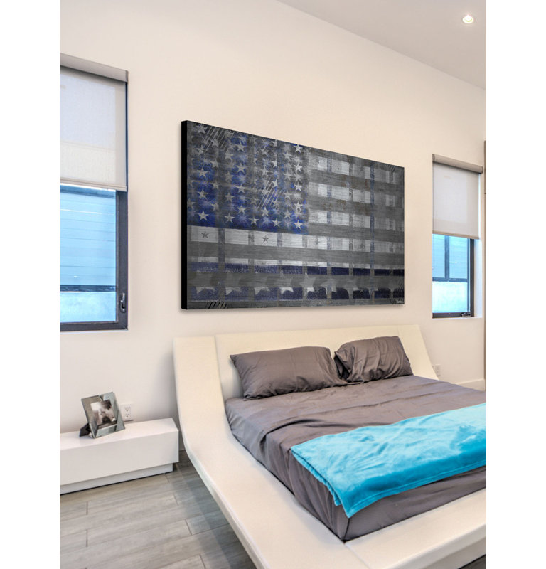 Blue America Brushed Aluminum Kids Artwork 45" x 30"