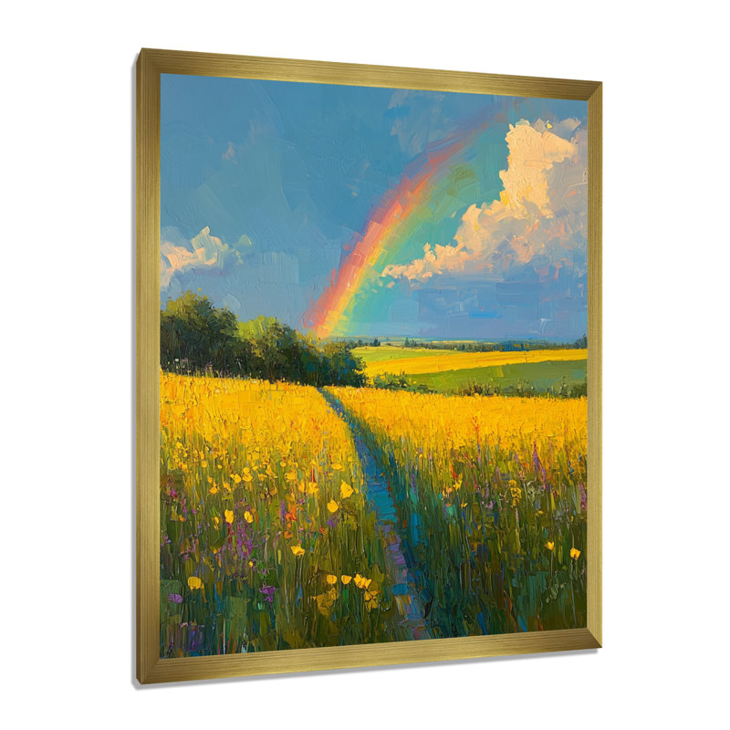 Bromley - Paysages, art mural, salon, H 32 po x l 16 po, Reproduction encadrée d'une seule photo, Doré