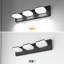 Luminaires de salle de bain DEL modernes (3 lumières, 20 pouces), luminaires muraux de salle de bain modernes en acrylique noir mat sur miroir (blanc froid 6000K)-513401000-513401002