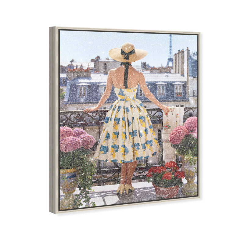 Paris Balcony Print by Oliver Gal, 17"H x 21"W, Silver Floater Frame