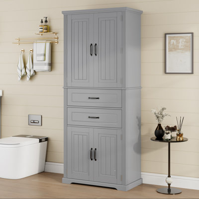 Storage Cabinet/ Pantry Cabinets/Sideboard Buffet Cabinet,Adjustable Shelf,Gray by Red Barrel Studio