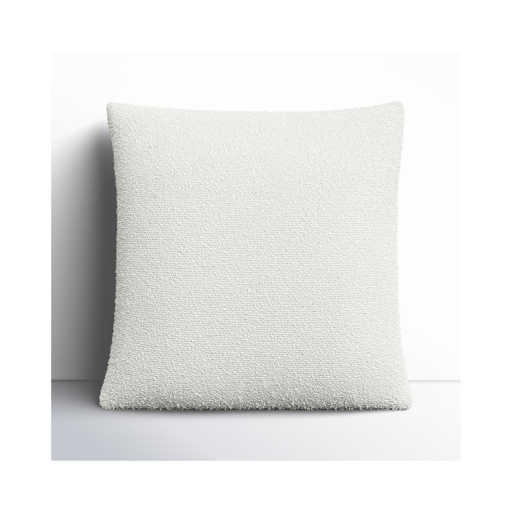 Amalfi Boucle Throw Pillow, Light White, Polyester/Polyfill, 22" x 22"