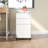 3-Drawer Mobile File Cabinet with Lock, All-Steel Rolling Storage Cart with Anti-Tip Design, Fully Assembled Office/Home Cabinet in White