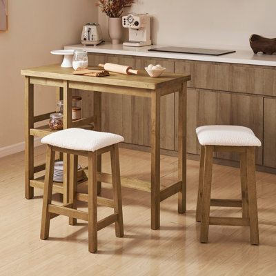 Wasima 2 - Person Solid Wood Solid Wood Top Four Leg Dining Set